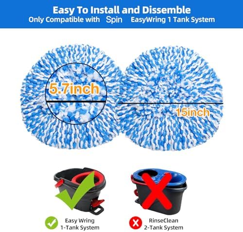 Durable Spin Mop Heads for EasyWring System