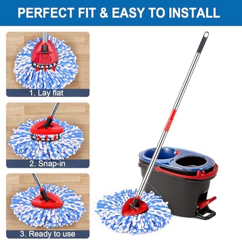 4 Pack O Cedar Mop Replacement Heads for Rinse Clean 2 System