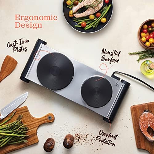 Powerful Electric Double Stovetop for Kitchen Use