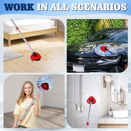 4-Pack Replacement Heads for Oceda RinseClean Mops Microfiber Mopping Set