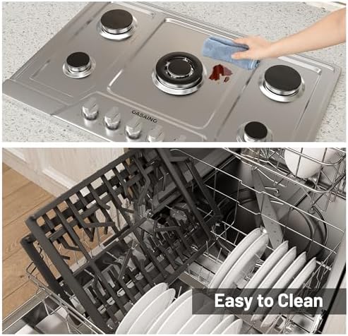 36-Inch Gas Cooktop with 5 Power Burners - High Efficiency and CSA Certified