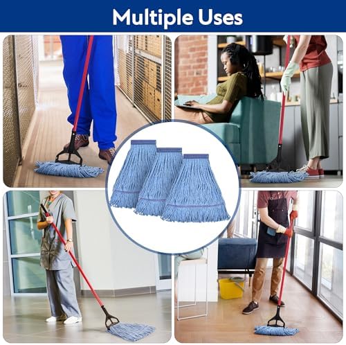 High-Quality Mop Head for Commercial Use Blue Cotton Loop