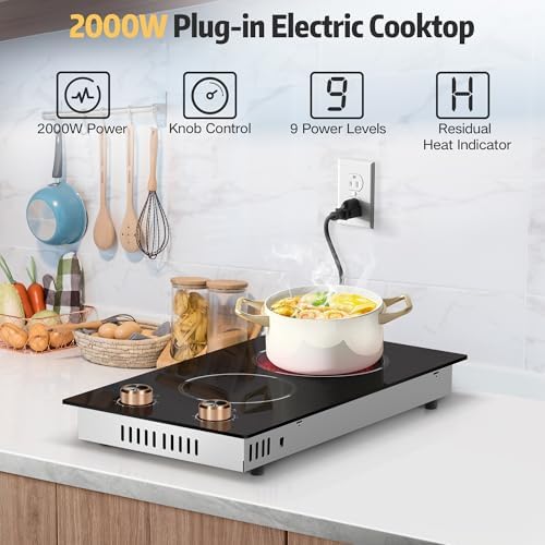 2-Burner Electric Cooktop Ceramic Surface 12-inch Size