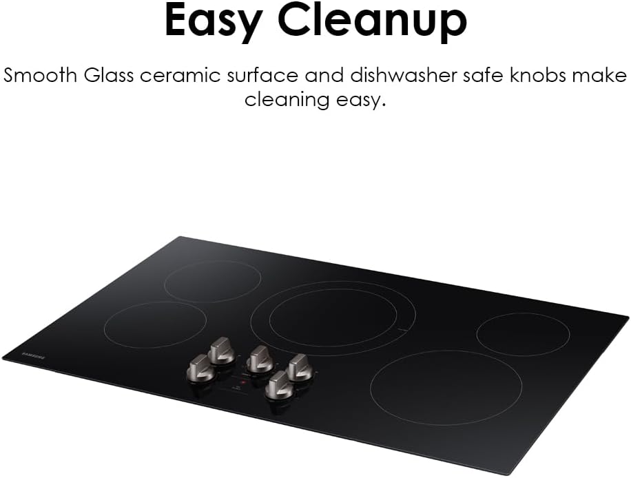 5-in-1 Samsung Built-In Electric Cooktop with Glass Surface Black