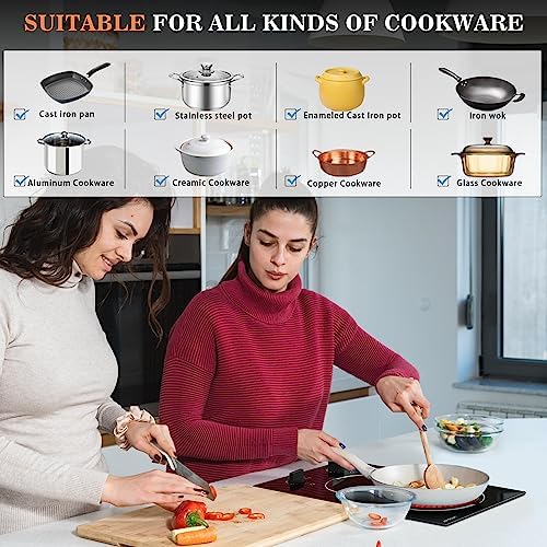 Effortless 110V Plug-In Electric Cooktop with 1400W Power Safety Features