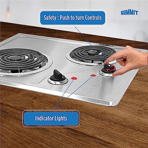 Summit 21 2-Burner Electric Cooktop