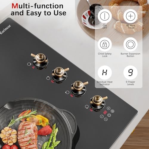 KarinAR Built-In Electric Cooktop 30-inch with Touch Knob Controls