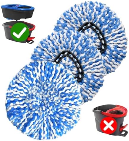 3-Piece Fluffy Microfiber Mop Heads