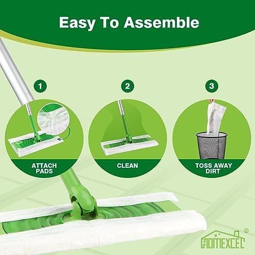 HOMEXCEL Dry Sweeper Pads for Swiffer Mopping with 64 Count