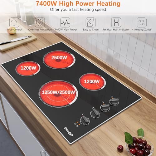 Cooksir Built-in Electric Cooktop 4 Burner 7400W