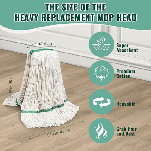 CM Commercial Mop 20oz White 3-Pack Industrial Mop Heads