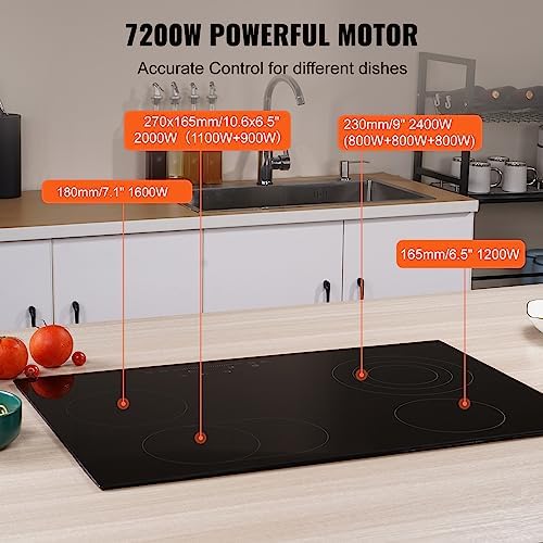 4-Burner Electric Cooktop Sensor Touch Control 30 Space Saving 240V