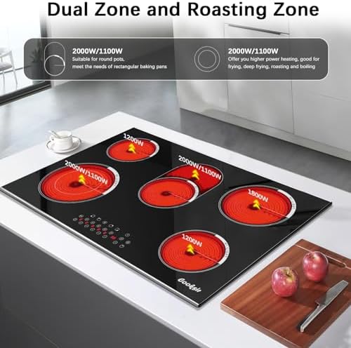 Cooksir 5-Burner 30-Inch Electric Cooktop with 8400W Power