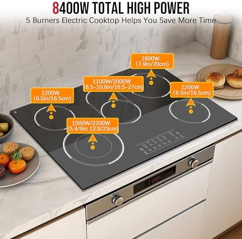 Traenvir 30 Electric Cooktop with 8400W Built-In