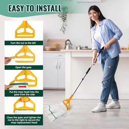 CM Commercial Mop 20oz White 3-Pack Industrial Mop Heads