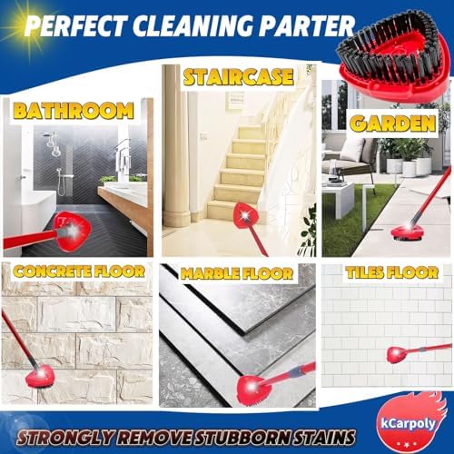 kBPoly scrub brush 2 Pack Mop Heads Replacement for Tile Shower Cleaning