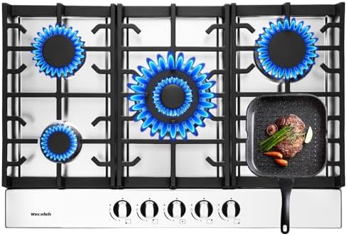 30 inch built-in gas stove top for modern kitchen