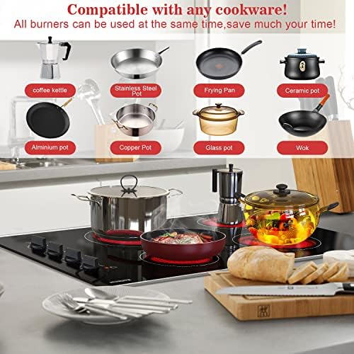 Secure 30-inch Electric Cooktop Built-In Safety