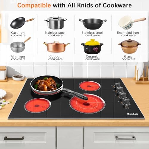 Cooksir Built-in Electric Cooktop 4 Burner 7400W