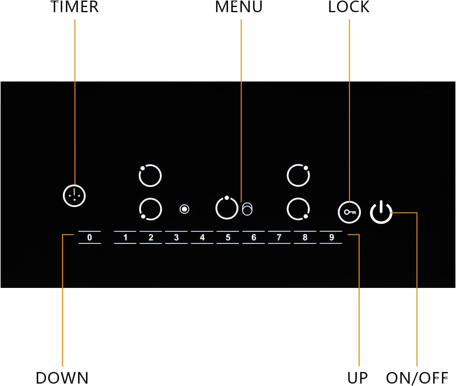 Winado 5-Burner Electric Dual Surface Cooktop with Timer Safety Lock