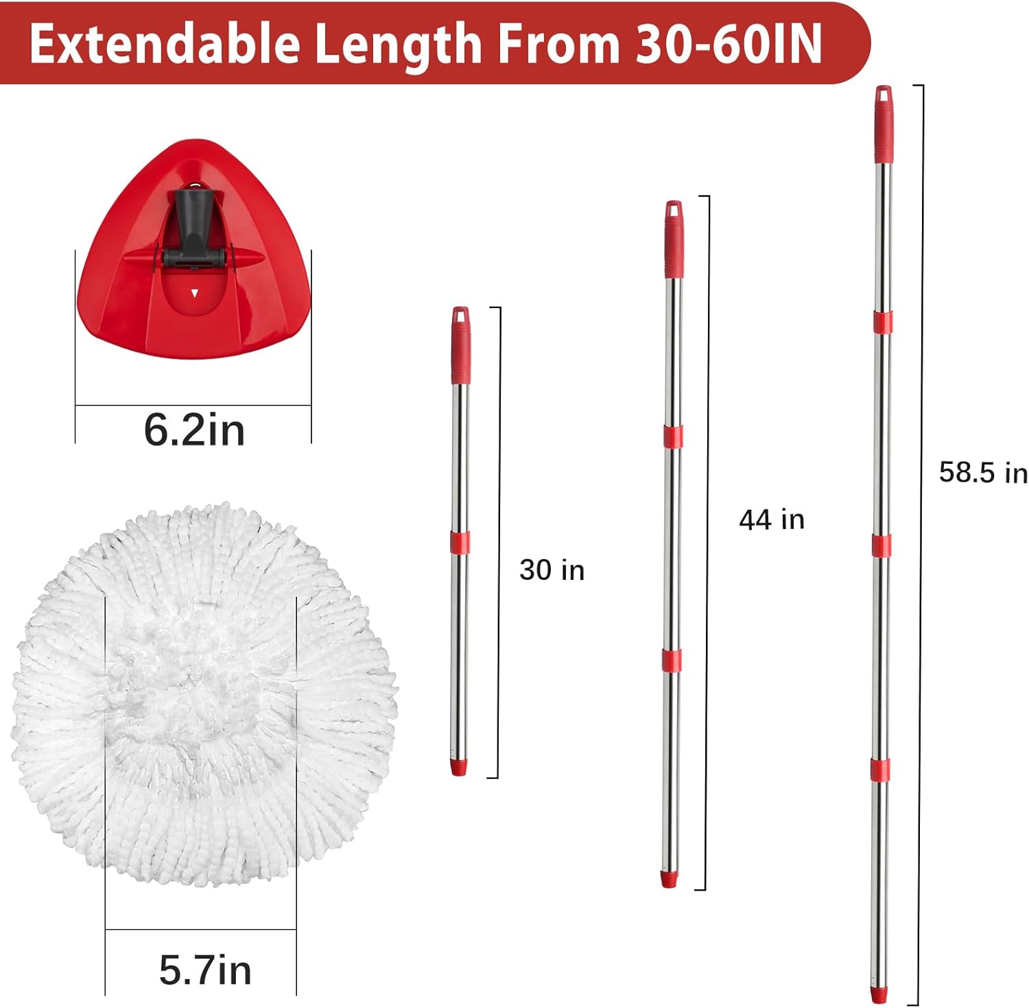 Two-Piece Mop Set for Perfect Cleaning with Microfiber Heads