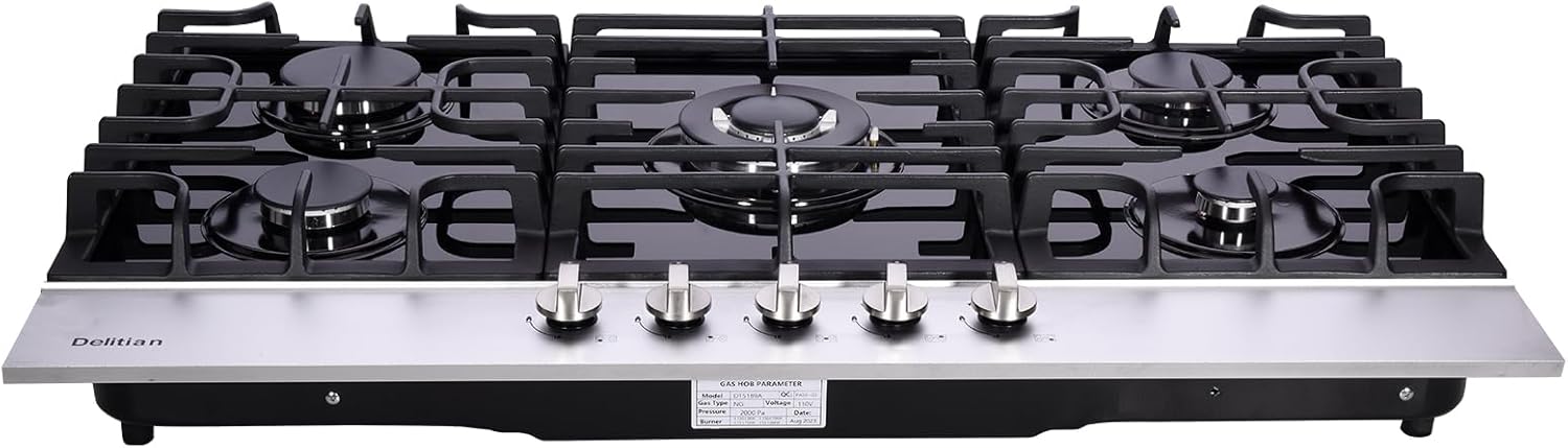 Delitian36-Inch Built-in Gas Cooktop with Premium Features Long-lasting Performance