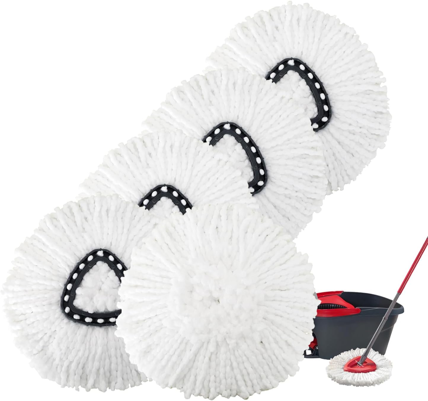 5 Pack Microfiber Mop Heads - EasyWring Compatible for Hard Floors