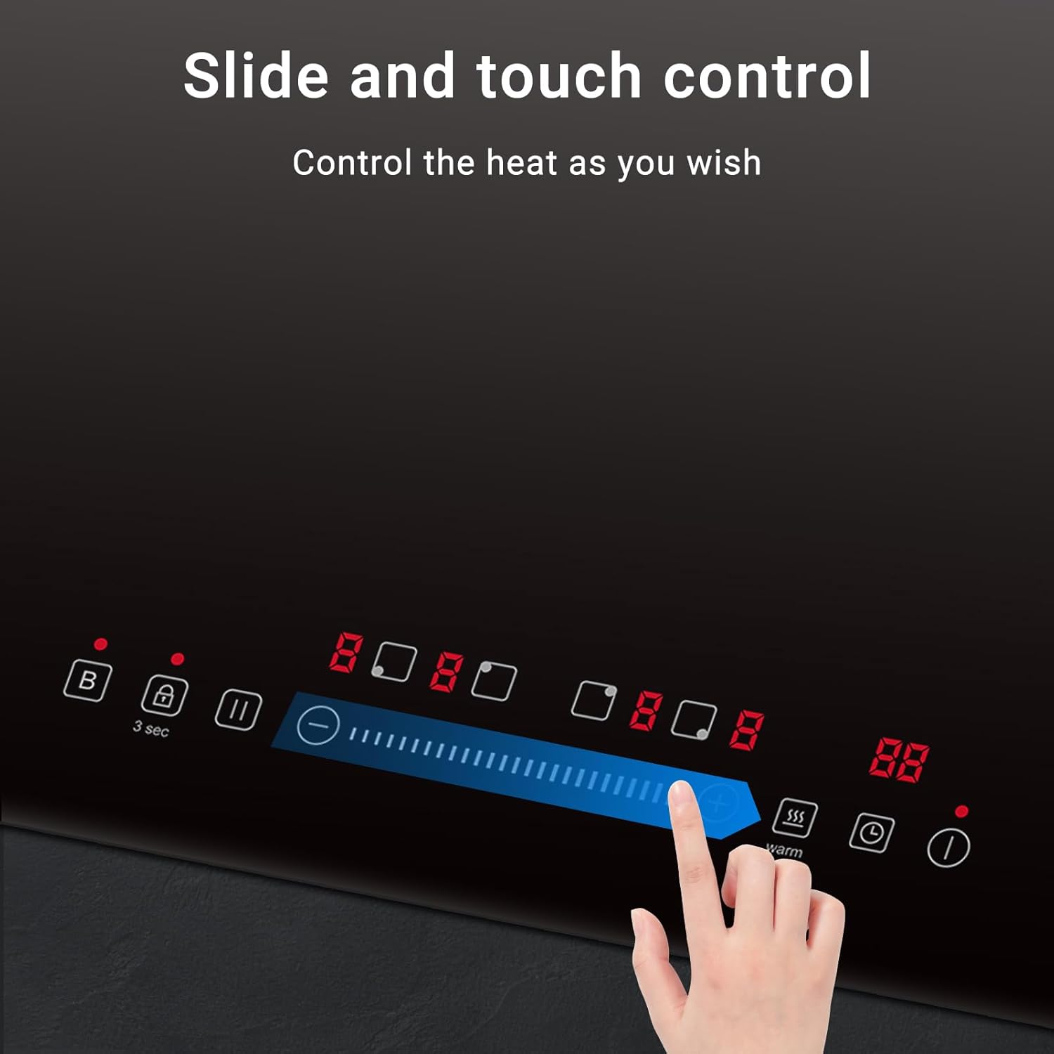 AMZCHEF Electric Cooktop 30 Inch with 4BOOST Burners
