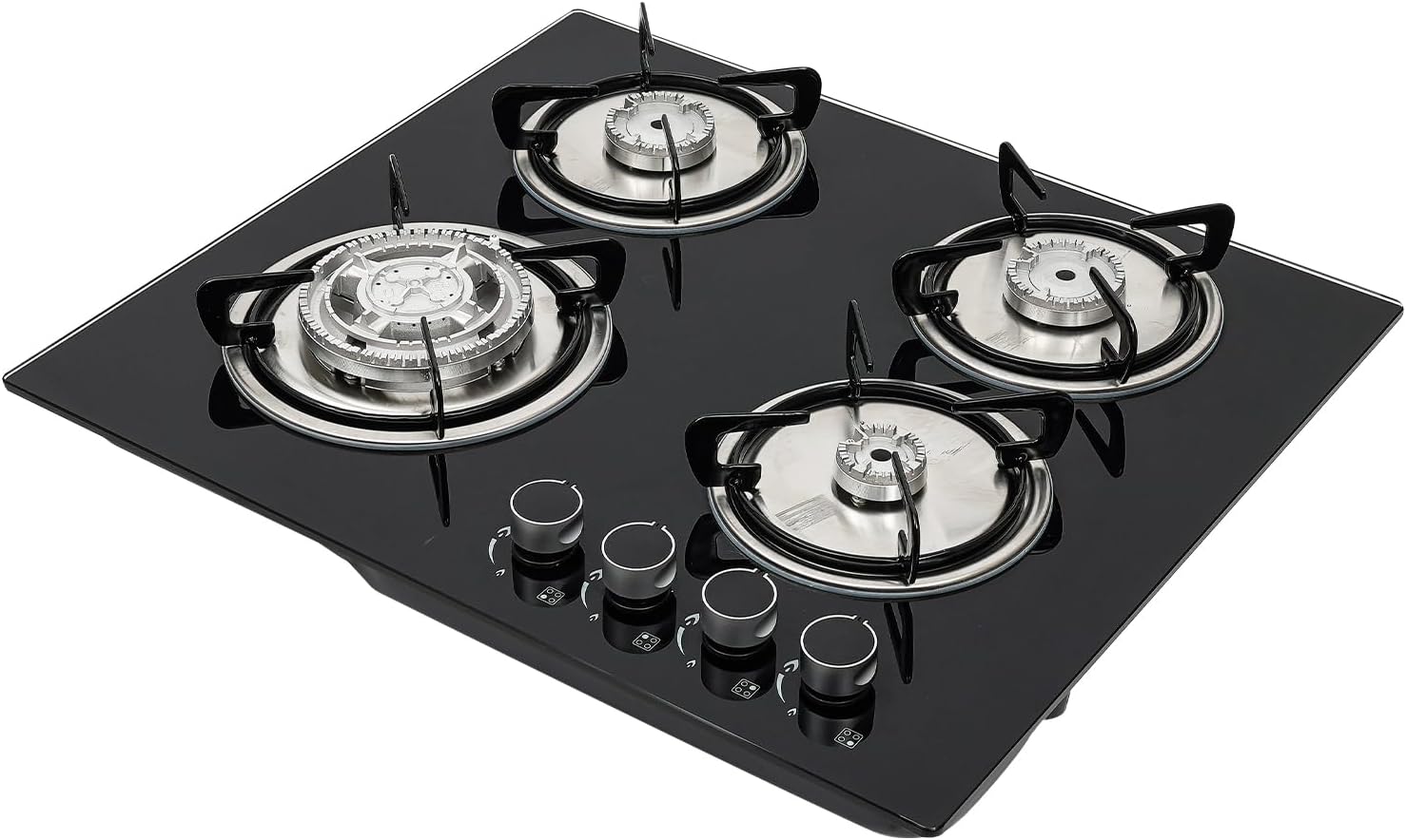 Sturdy 23-inch Gas Cooktop 4 Burners Flame-Saver Design
