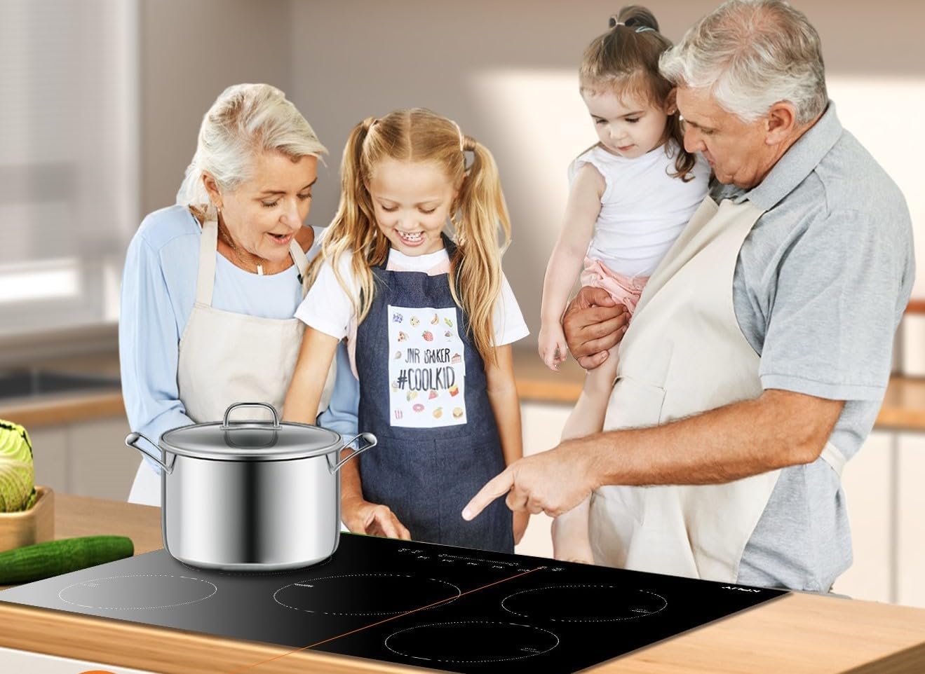 KPUY 5-Burner Electric Induction Cooktop with Timer
