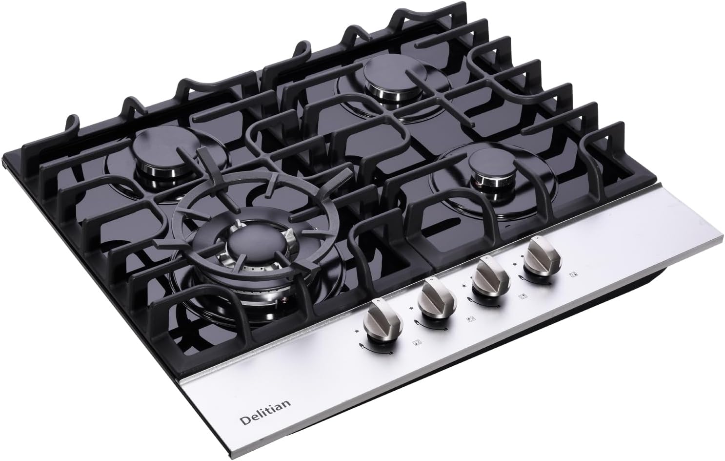 24-inch Gas Cooktop with 4 High-Power Burners Converts LPGLNG Tempered Glass