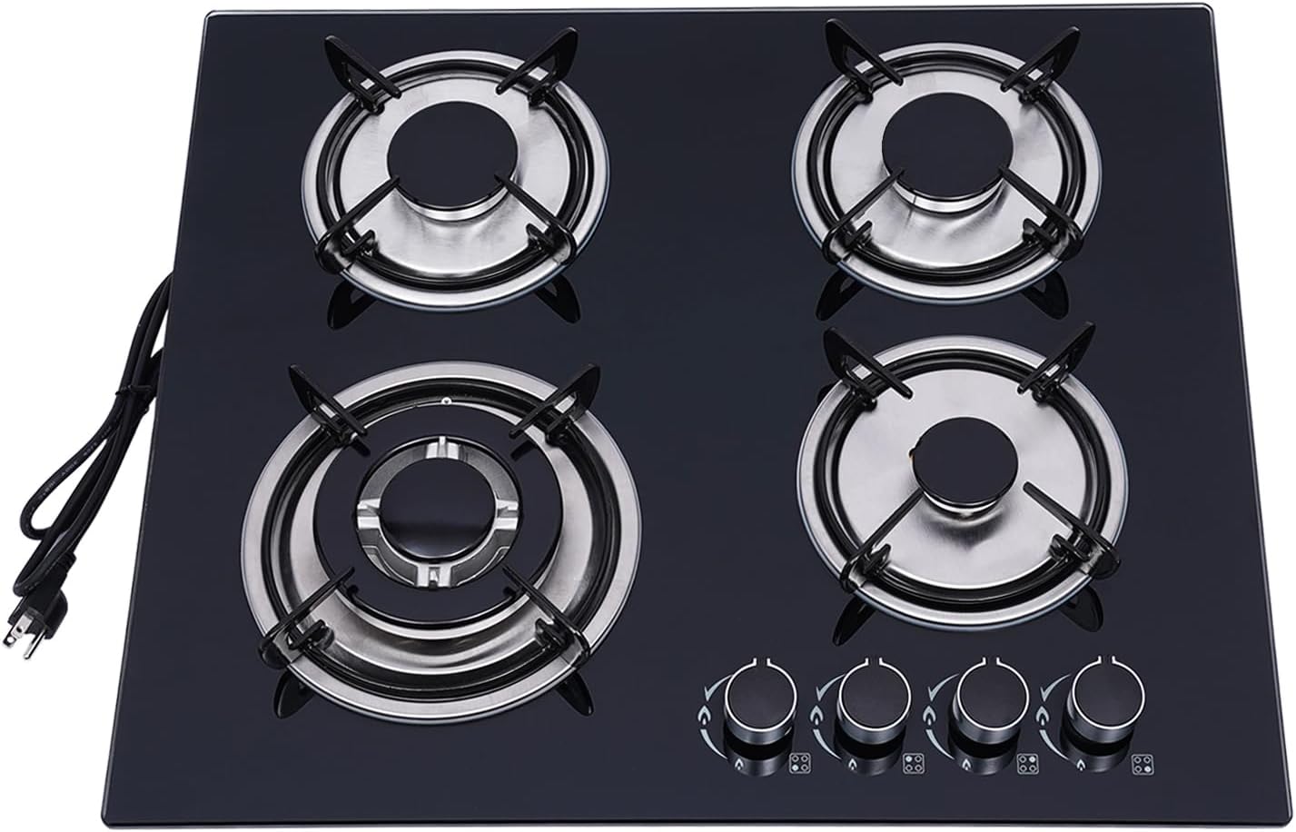 Sturdy 23-inch Gas Cooktop 4 Burners Flame-Saver Design