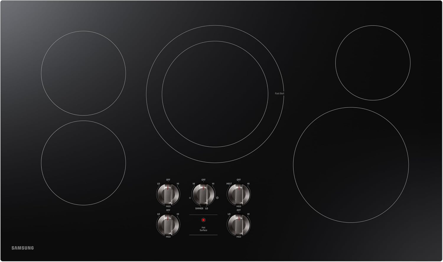 5-in-1 Samsung Built-In Electric Cooktop with Glass Surface Black