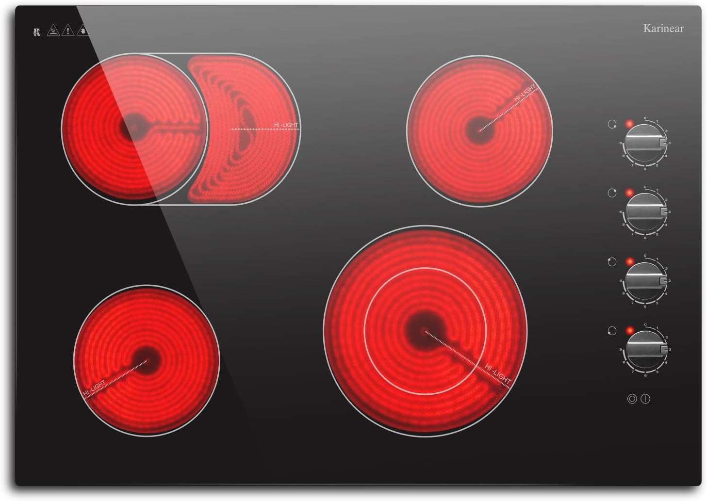 30-Inch Electric Cooktop with 4 Burners