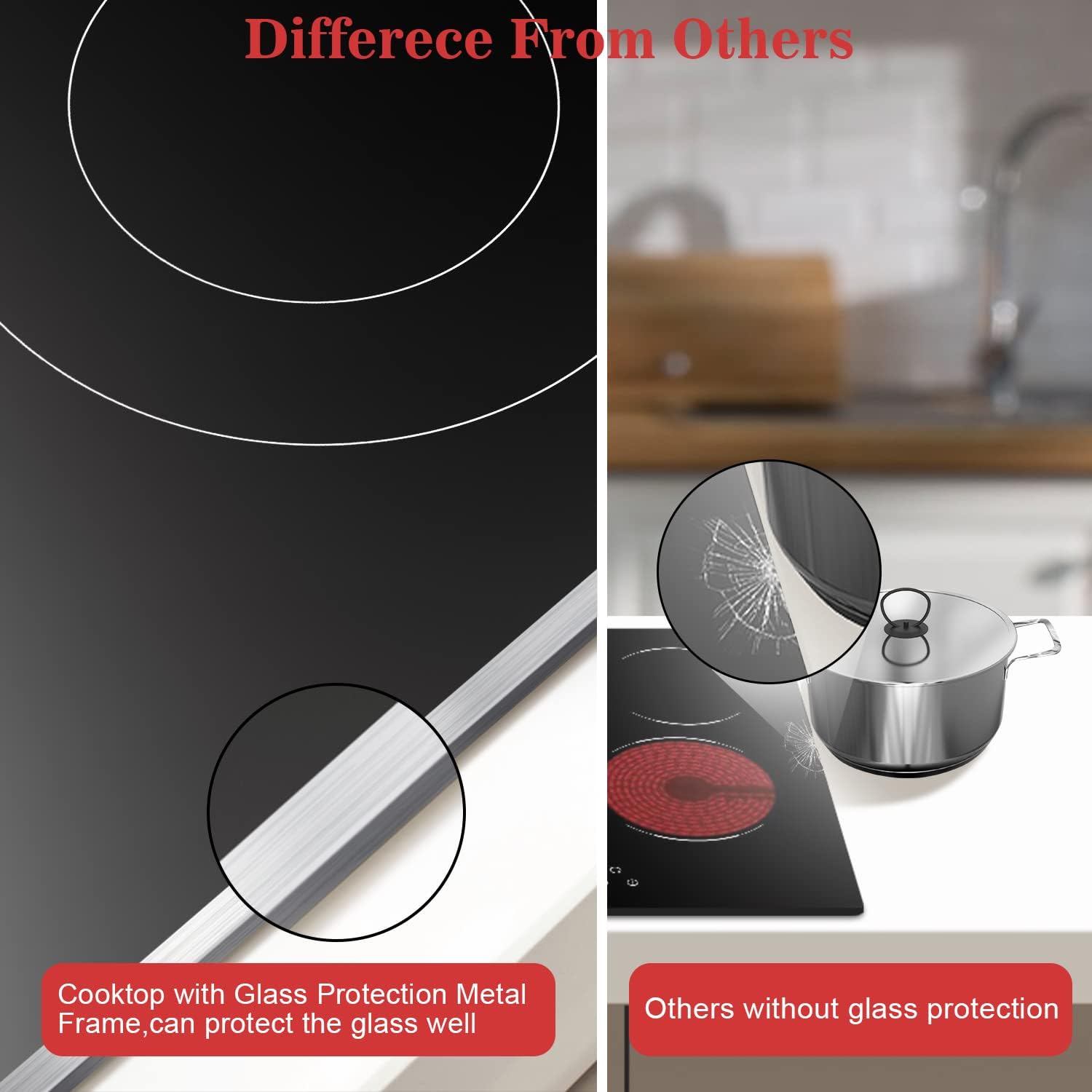 Secure 30-inch Electric Cooktop Built-In Safety