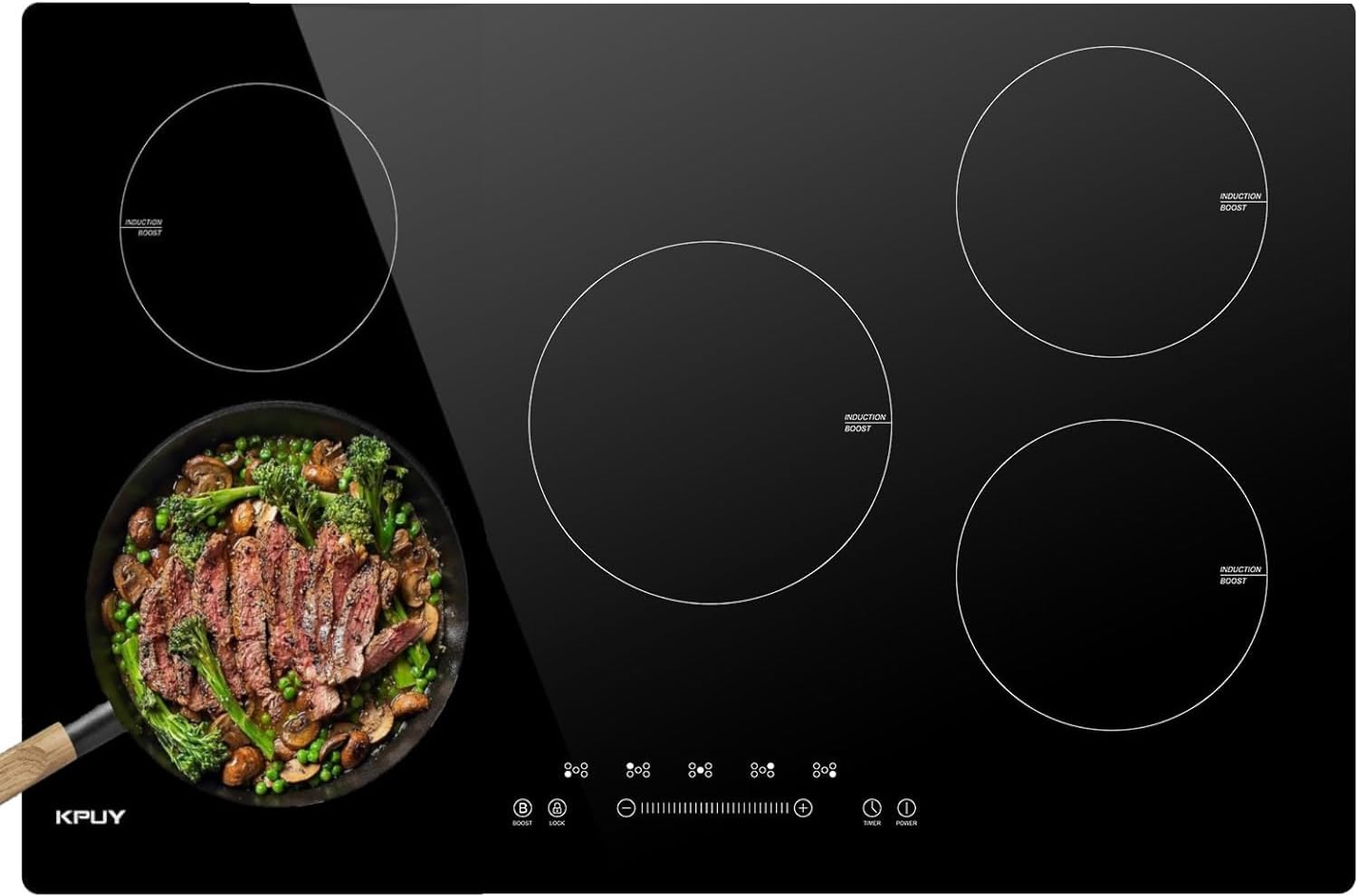 KPUY 5-Burner Electric Induction Cooktop with Timer