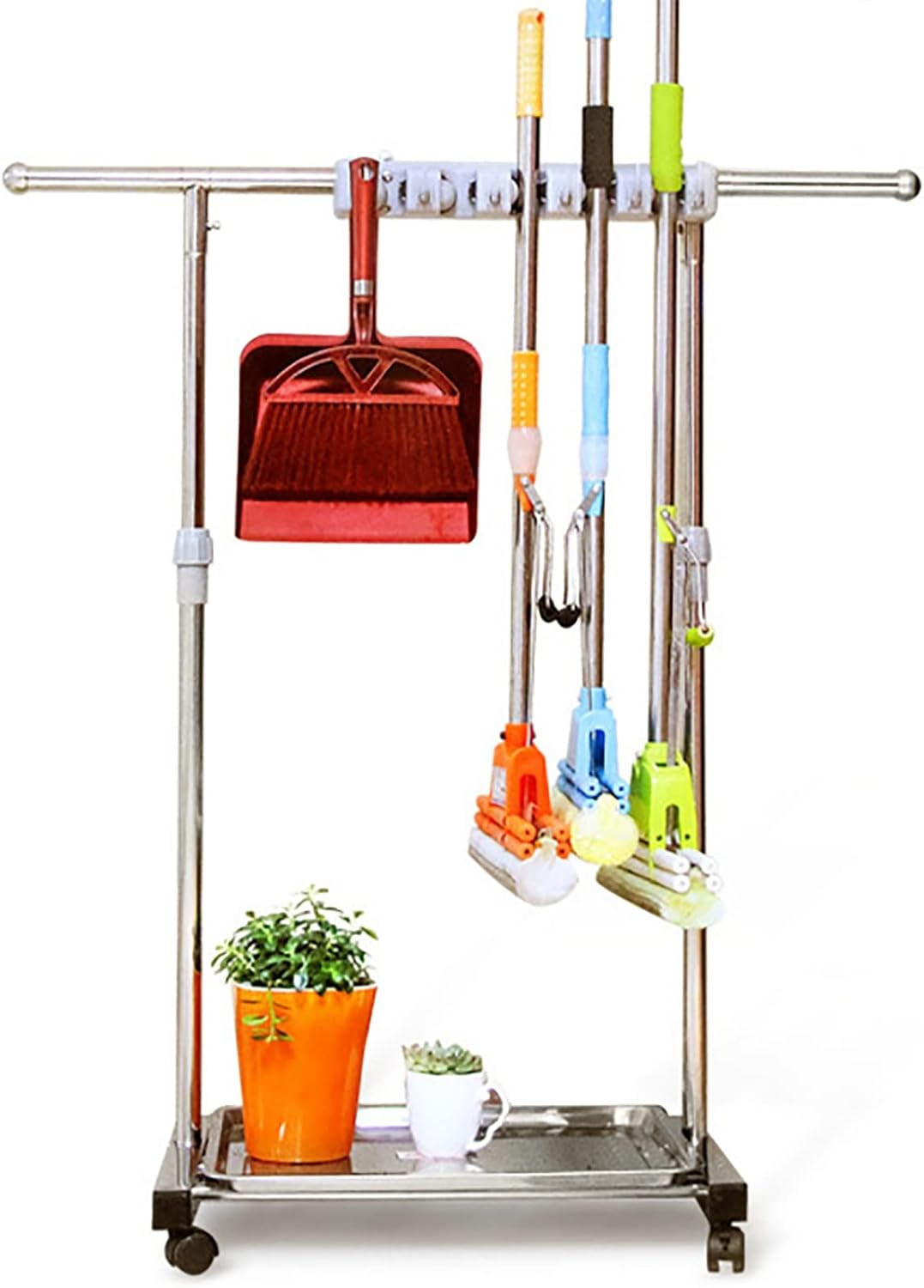 Broom Mop Ryder Durable Rust-Proof Mop Broom Rack for Home Business