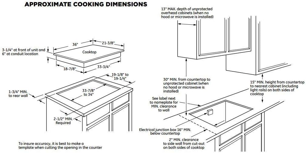 GE 36-Inch Smooth Top Electric Cooktop 5-Burner Touch Control Surface