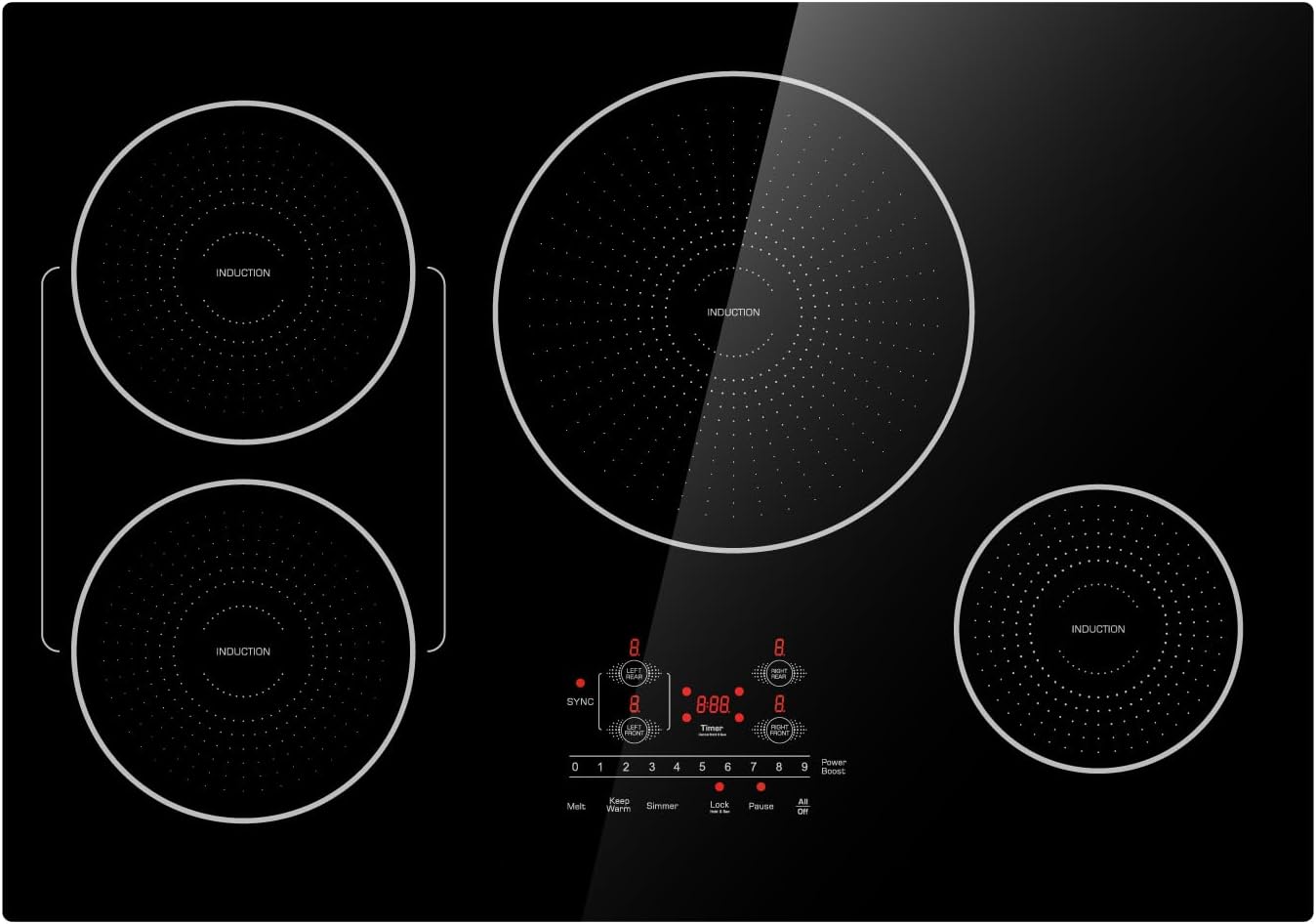 Bigoods 30 Series 4-Burner Induction Cooktop