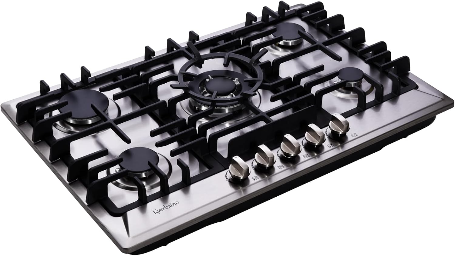 Versatile 5-Burner Stainless Steel Gas Cooktop