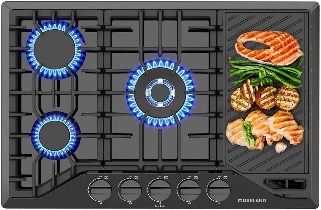 GASLAND 5-Burner Plug-In Cast Iron Grill NO gas needed