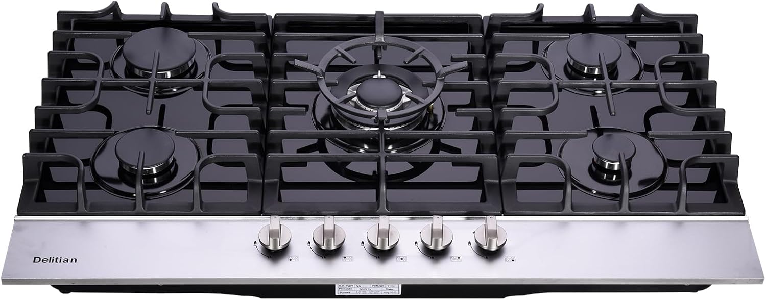 Delitian36-Inch Built-in Gas Cooktop with Premium Features Long-lasting Performance