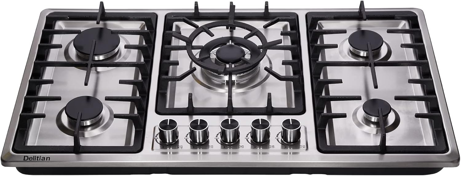Stainless Steel Cooktop with Dual Fuel