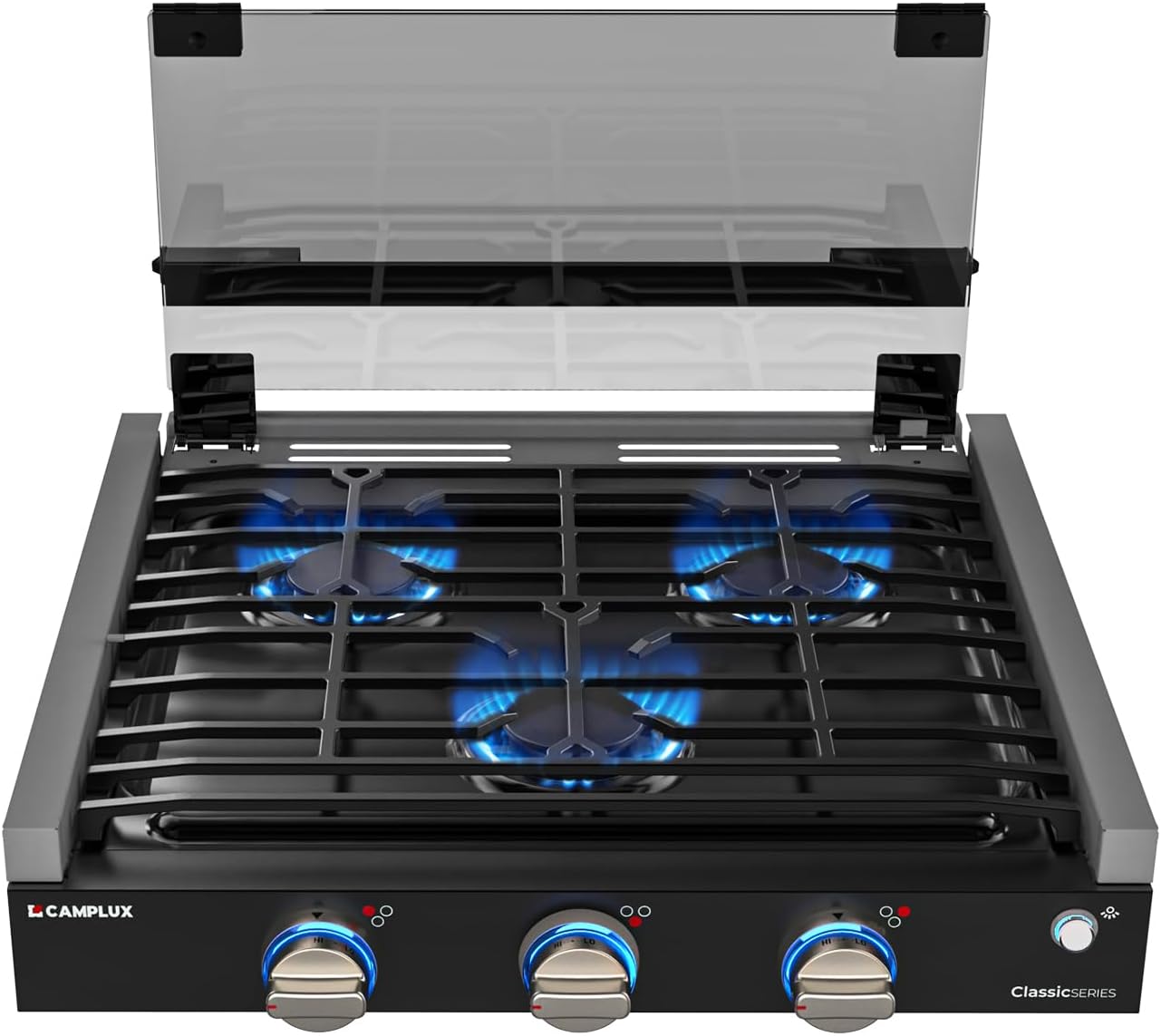 CAMPLUX RV Stove 3 Burners 21000 BTU - Propane Cooktop forRV