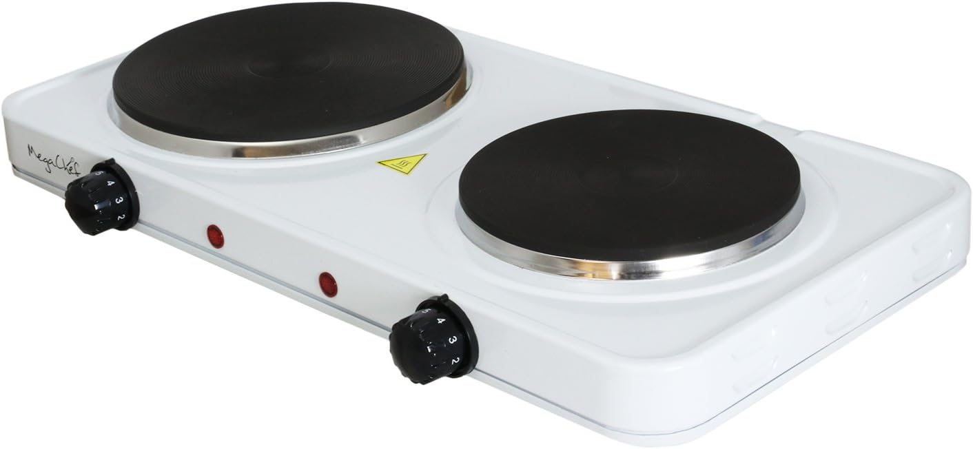 MegaChef Dual BurnerCompact Portable Electric Cooktop for On-the-Go Cooking