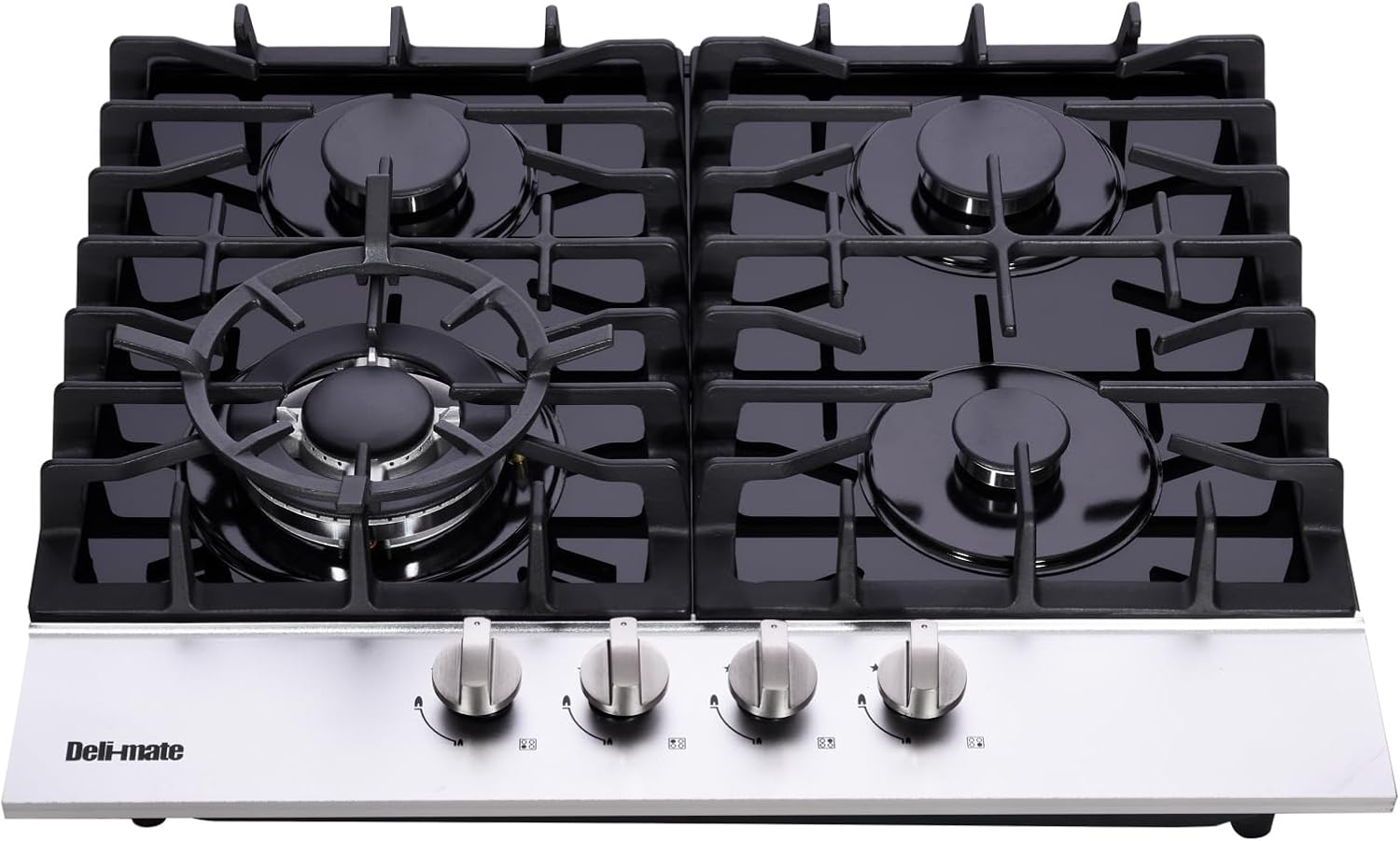 Versatile 24-Inch Dual-Fuel Built-In Gas Cooktop with Tempered Glass