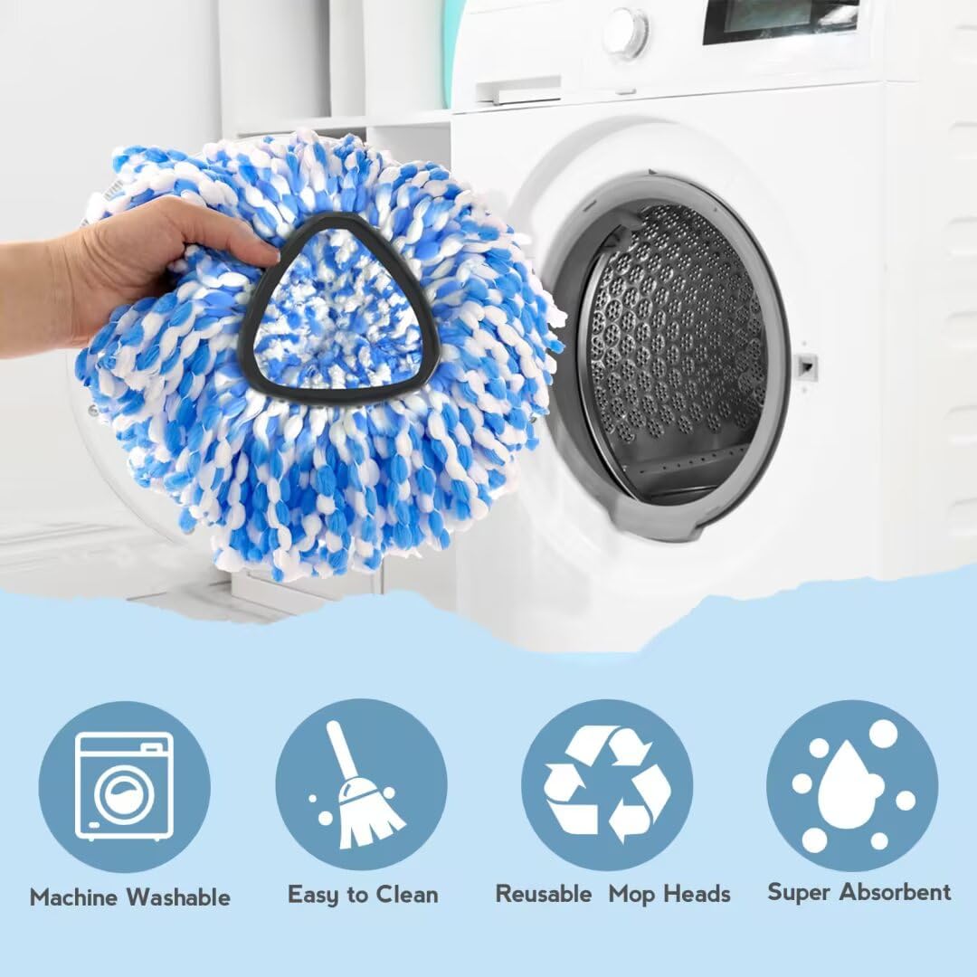 3-Pack Spin Mop Replacement Heads for Rinseclean 2-Tank System