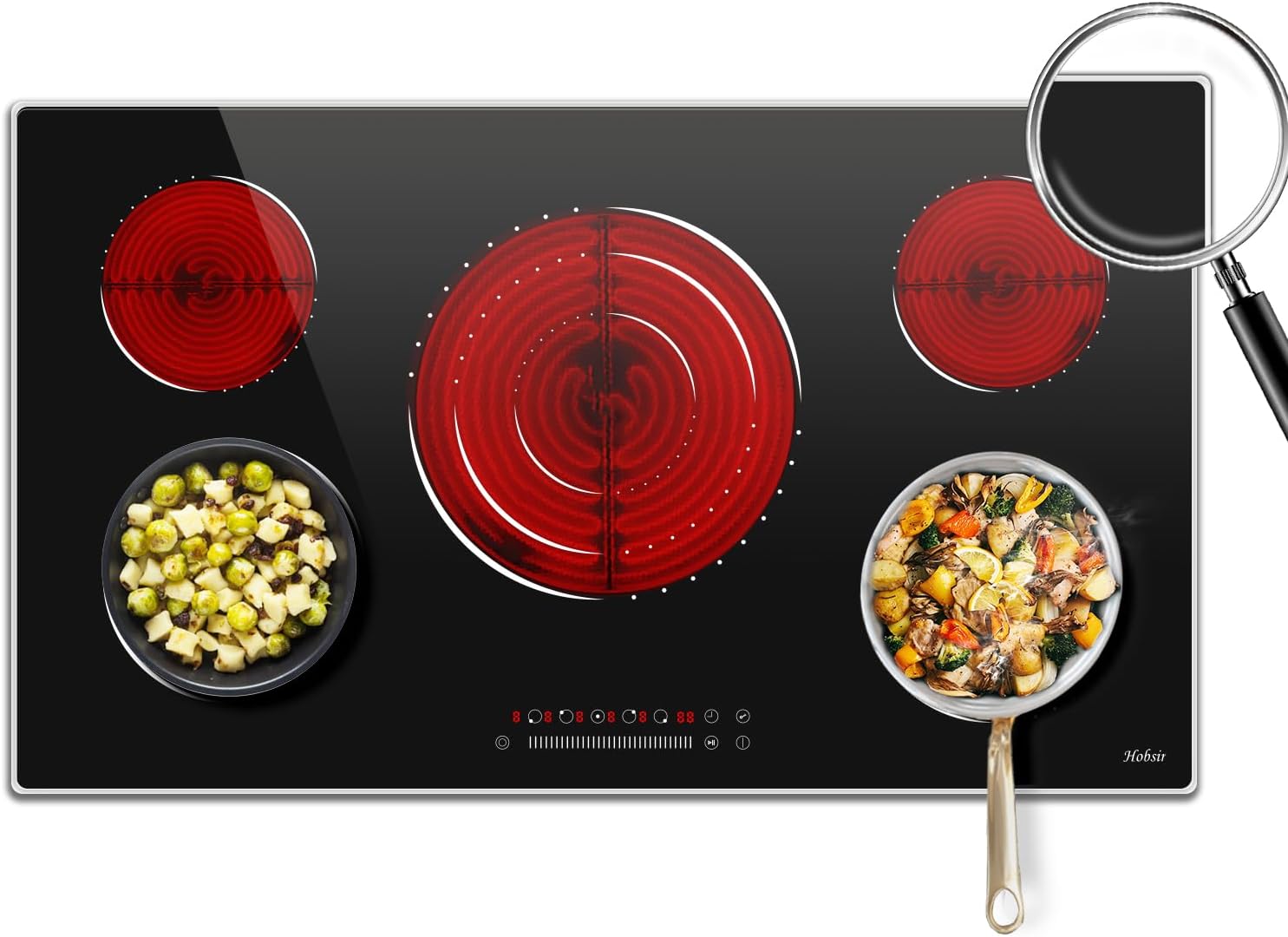 36 Inch Electric Cooktop 5 Burner Safety Cook Top