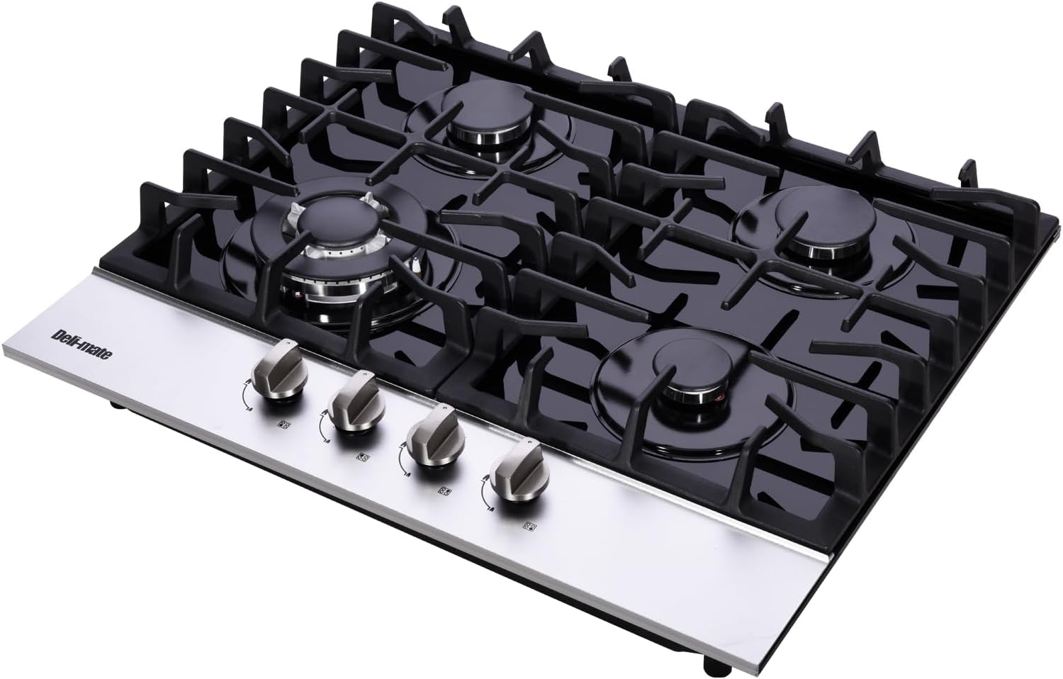 Versatile 24-Inch Dual-Fuel Built-In Gas Cooktop with Tempered Glass