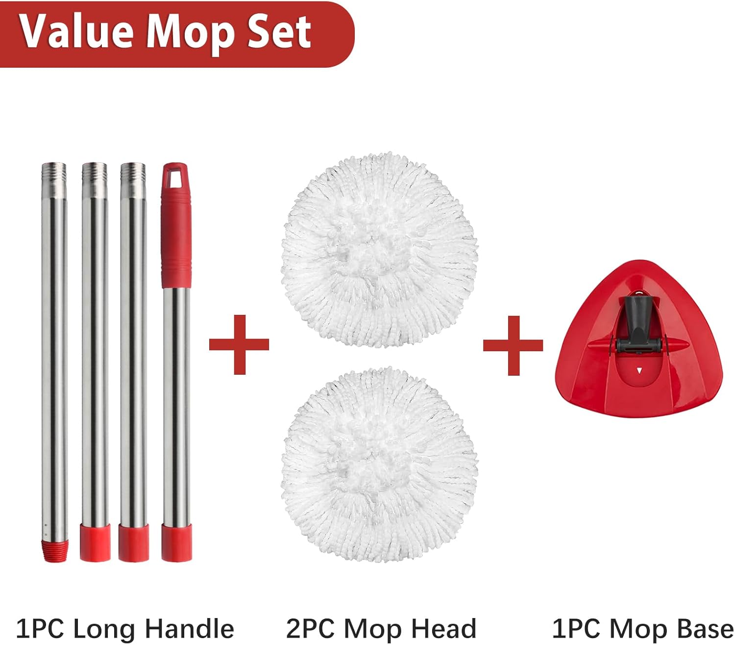Two-Piece Mop Set for Perfect Cleaning with Microfiber Heads